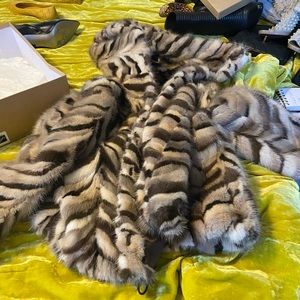 100% mink coat waist length drawstring with hood